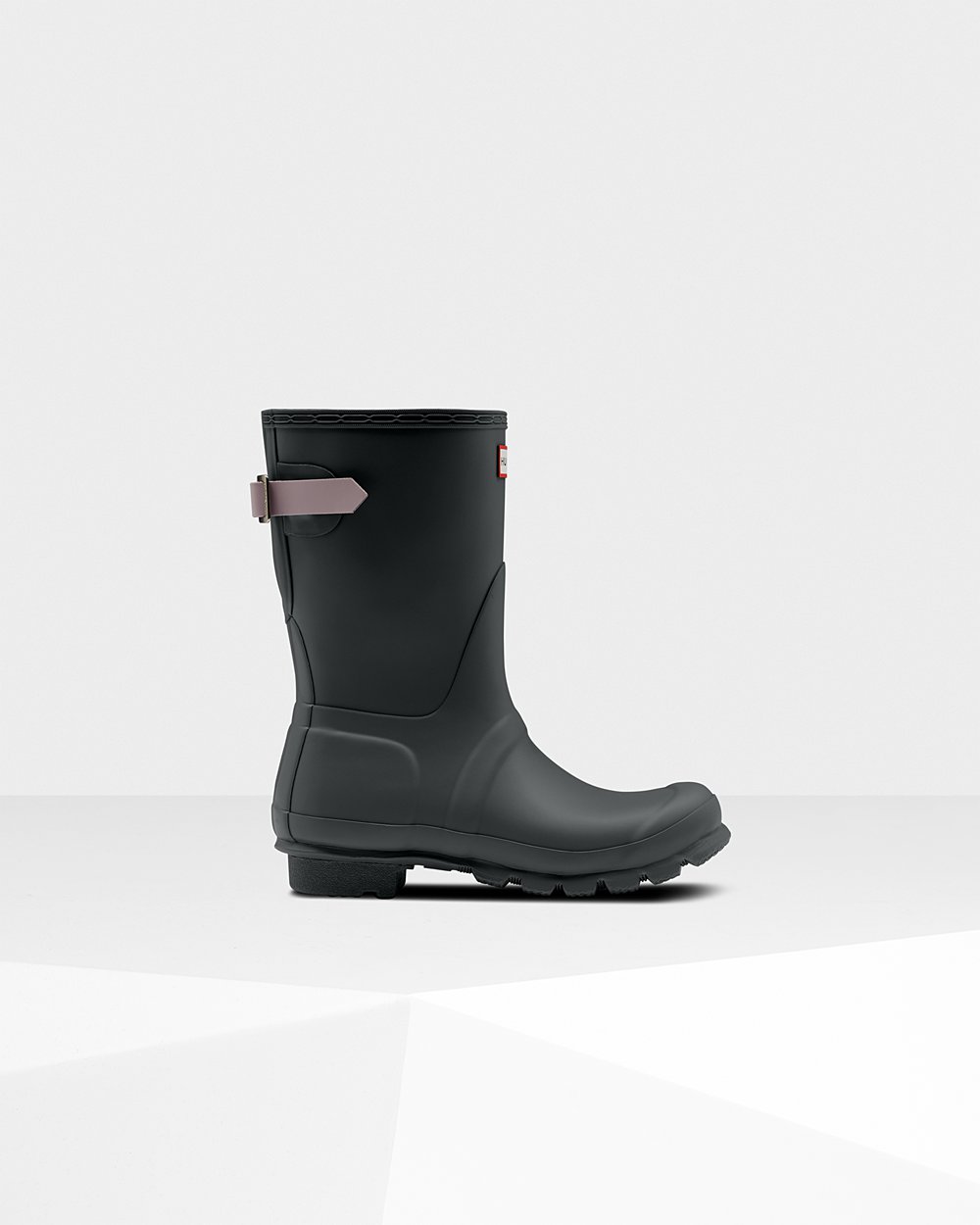 Hunter Original Back Adjustable For Women - Short Rain Boots Deep Green/Purple | India MLVHW6038